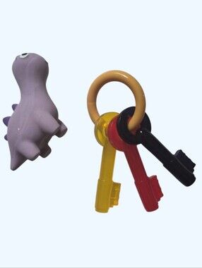 Dog Nyla Bone Key Set And Squeaky Dianasour Toys-OS